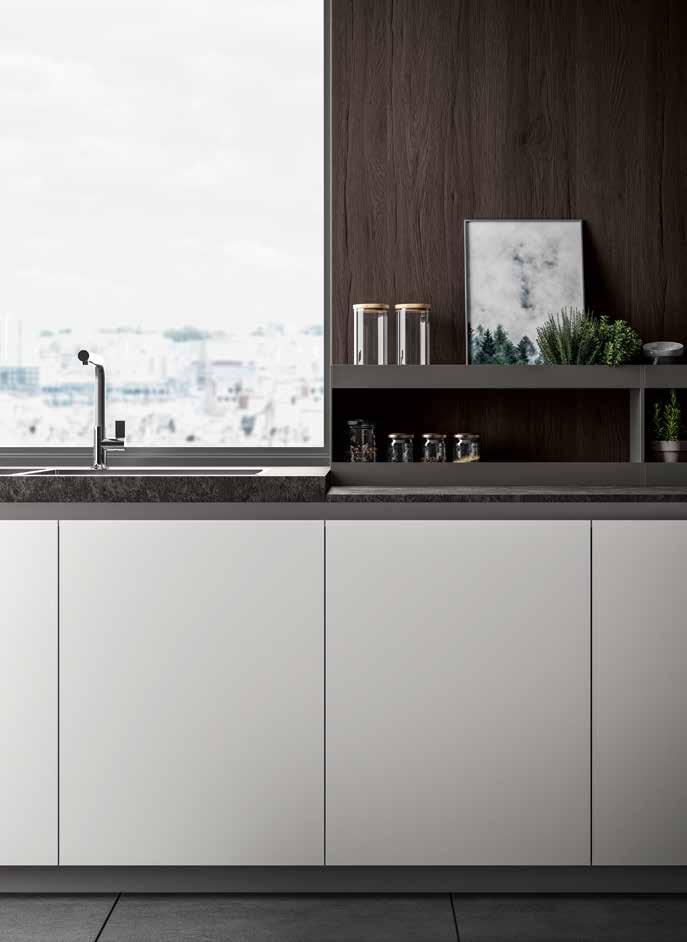 Arredo3 cucina Glass 2.0 05 piano con lavandino
