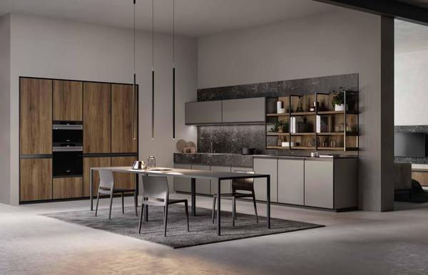 Arredo3 cucina Kronos 03 completa vista laterale