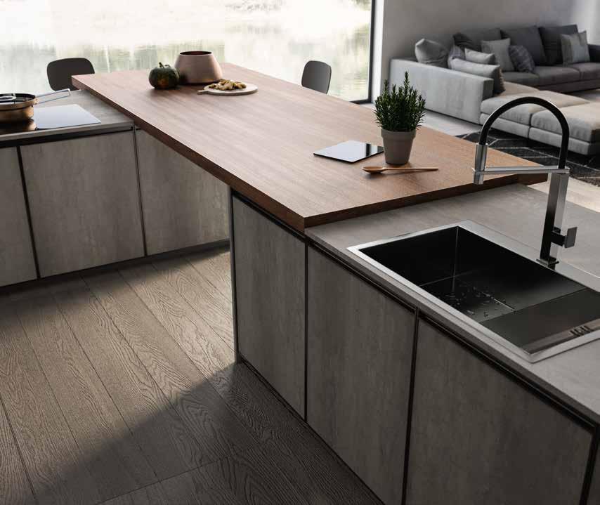 Arredo3 cucina Kronos 06 isola con tagliere