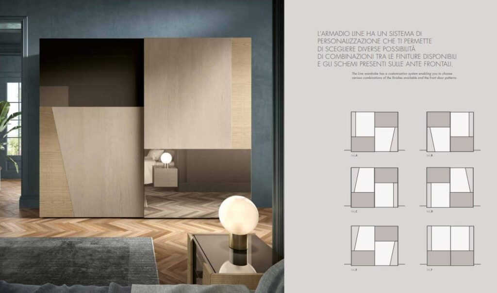 Adriatica Camera da letto Green Line Armadio in legno con forme geometriche