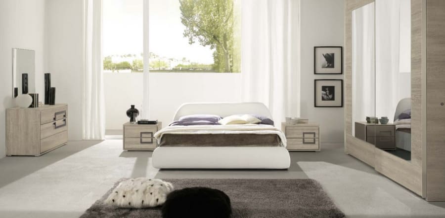 VANILLA bianco e legno con armadio a specchio