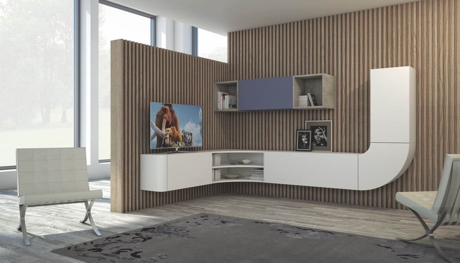 LIVING MODERNO ARTIGIANMOBILI VELVET parete attrezzata ad angolo