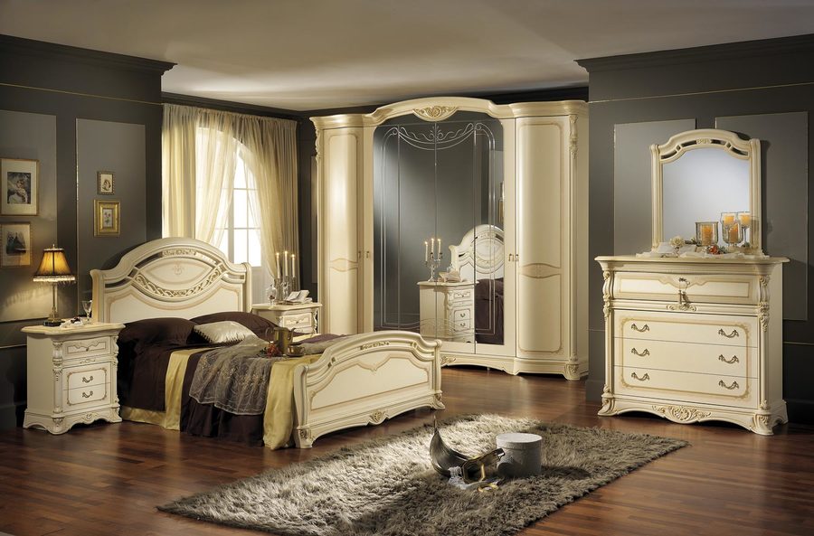 BEDROOM MOBILPIÙ QUEEN PATINATED BEIGE
