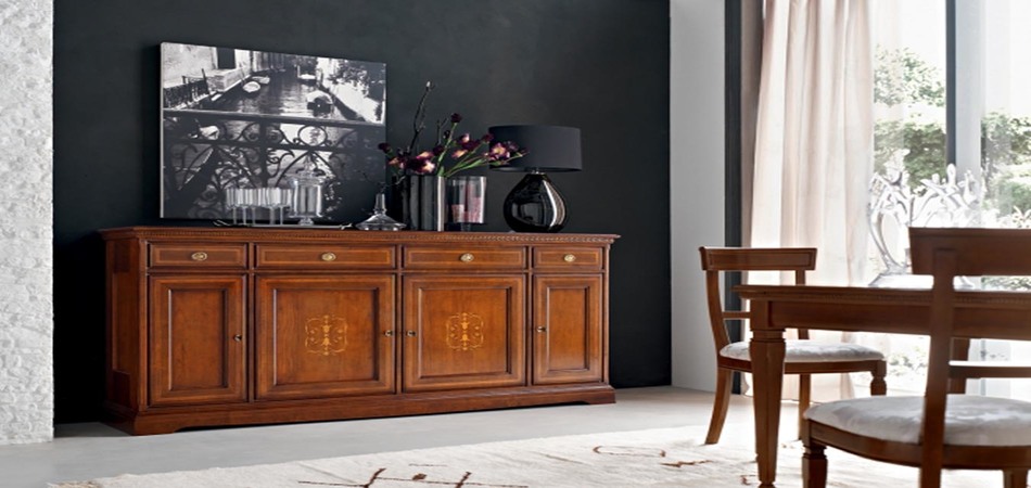 LeFablier I Ciliegi credenza Genziana soggiorno pranzo classico legno tv arredamento interni mobili righetti novara