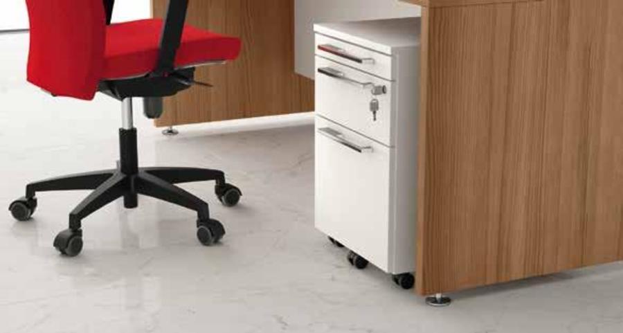 cassetto con lucchetto bianco con rotelle