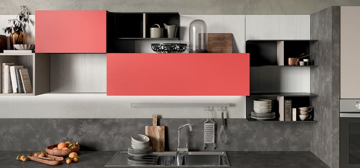 Colombini Casa Cucina Moderna Quadra ante rosso opaco 82 83