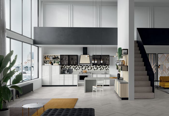 Colombini Casa Cucina Moderna Quadra bianca e grigia 48 49