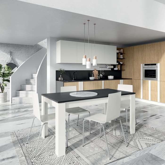 Colombini Casa Cucina Moderna Quadra bianca e legno 89