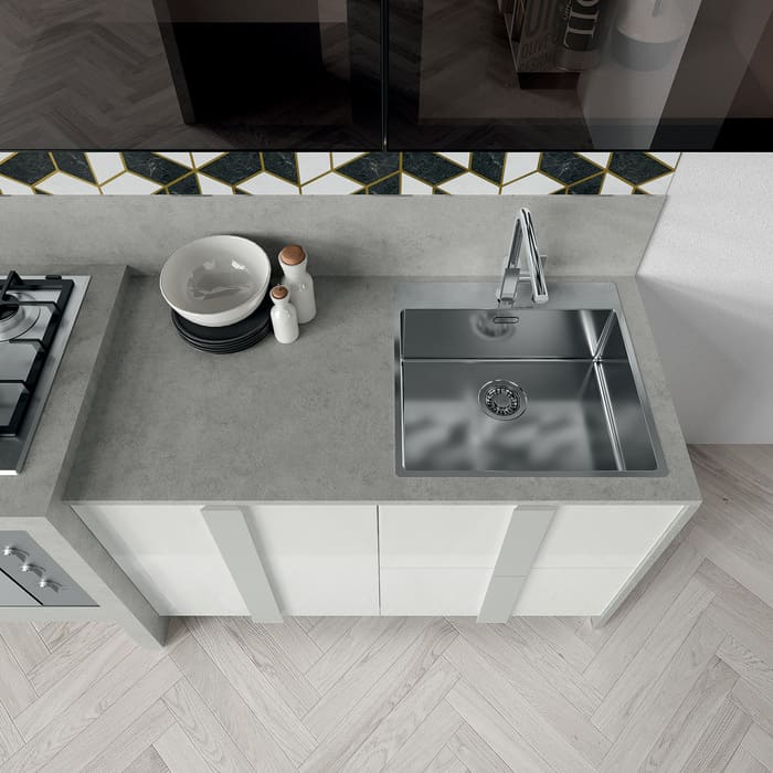 Colombini Casa Cucina Moderna Quadra piano grigio 53a