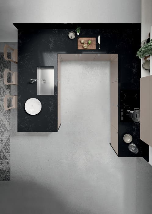 Colombini Casa Cucina Moderna Quadra piano marmo nero 26