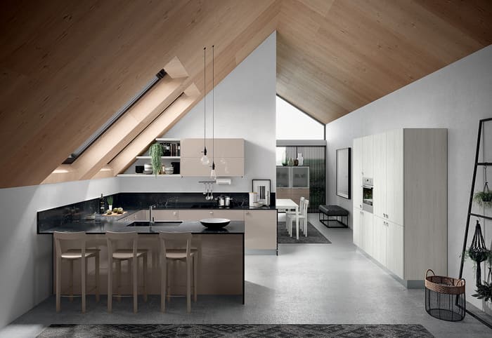 Colombini Casa Cucina Moderna Quadra piano nero 22 23