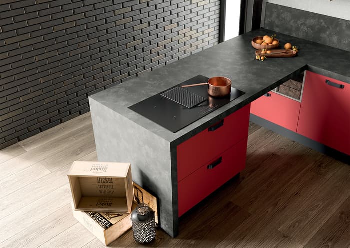 Colombini Casa Cucina Moderna Quadra piano scuro 80