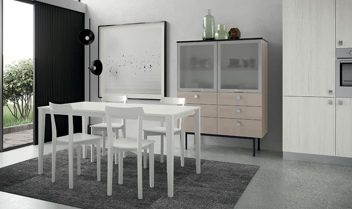 Colombini Casa Cucina Moderna Quadra tavolo e sedie abbinate 29a