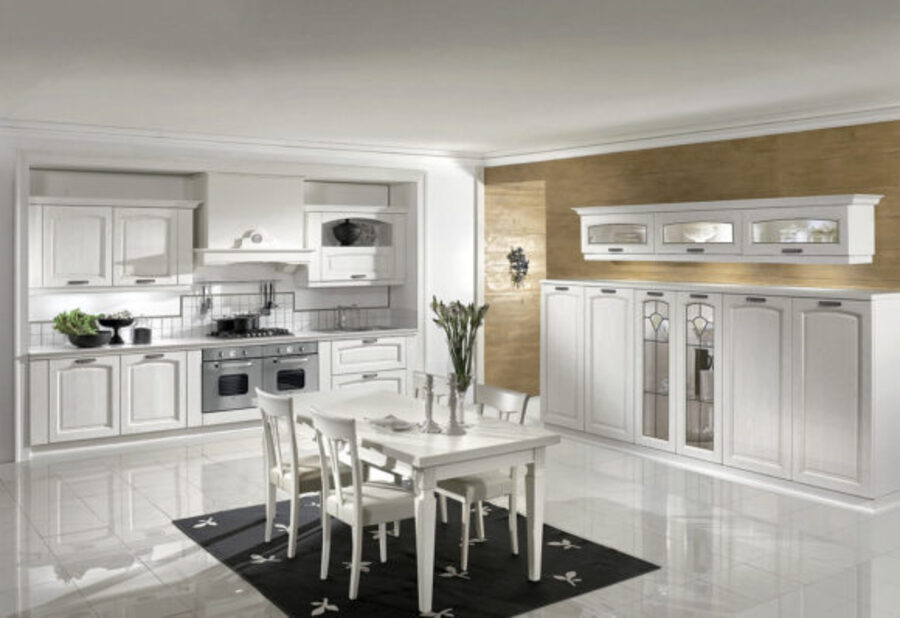 Arredo3 Cucina Emma bianca con tavolo e sedie
